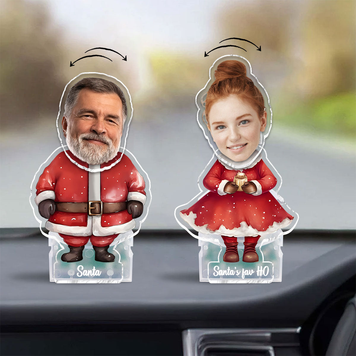 Santa And Santa's Favorite Ho - gift for husband, wife, boyfriend, girlfriend - Personalized Custom Shaking Head