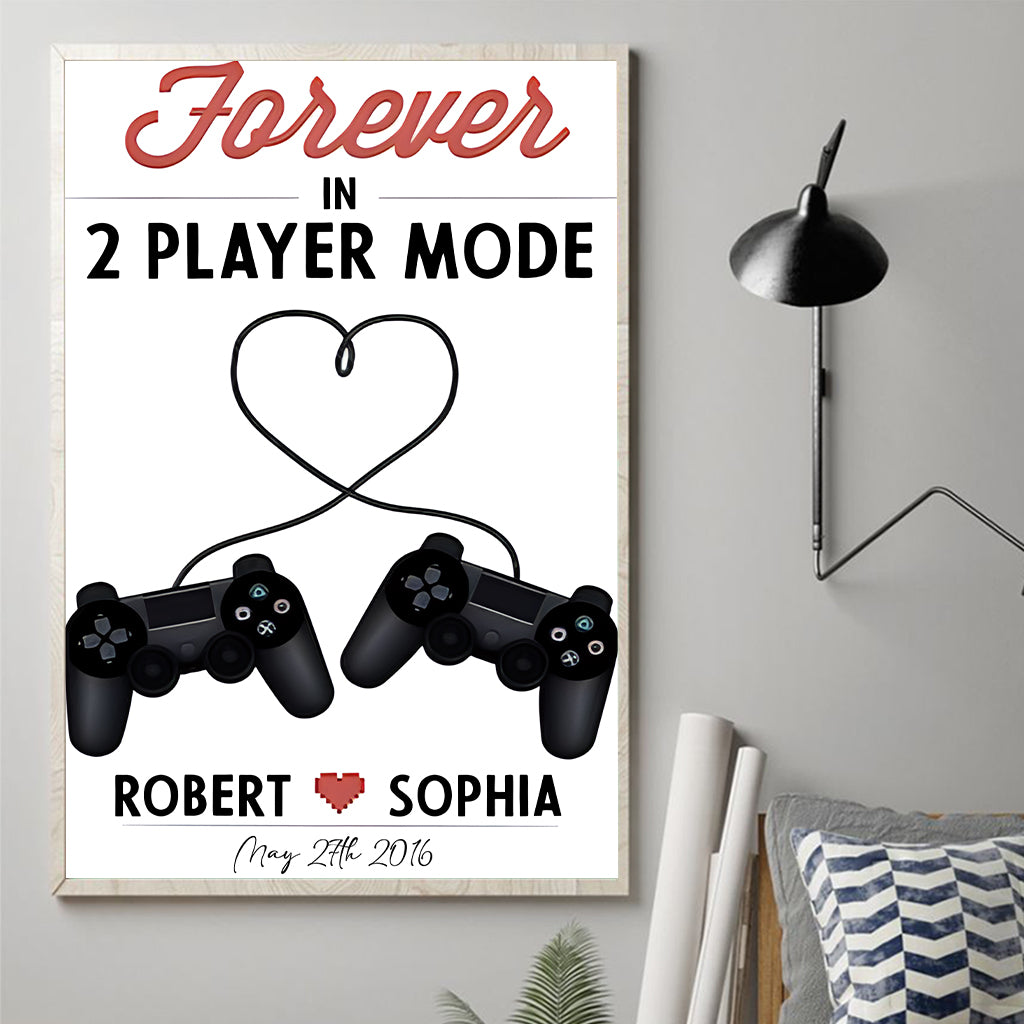 2 Player Mode - Personalized Video Game Canvas And Poster