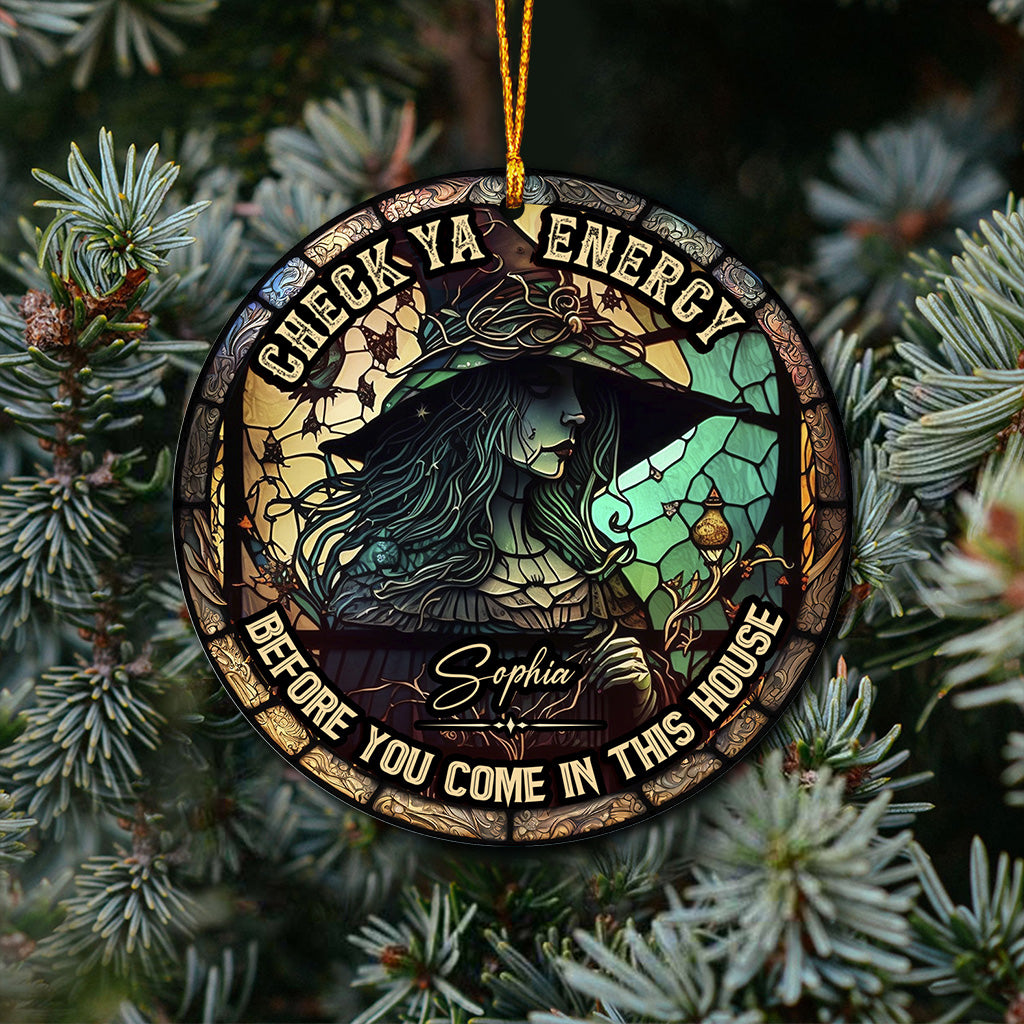 Check Ya Energy - Personalized Witch Ornament