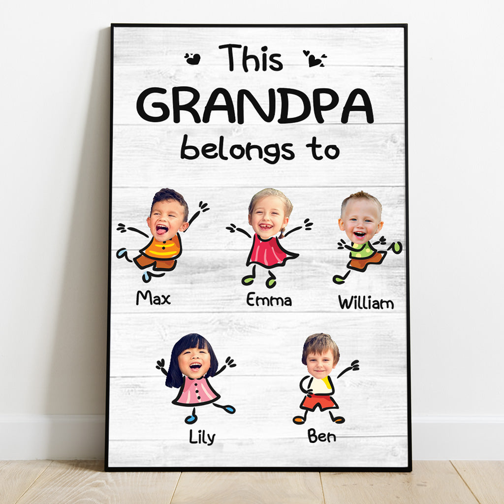 This Grandpa Belongs To - Personalized Grandpa Canvas And Poster