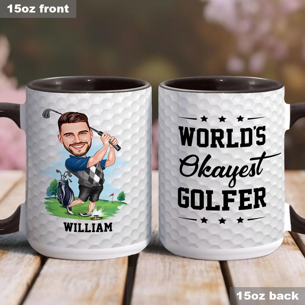 World's Okayest Golfer - Personalized Golf Accent Mug