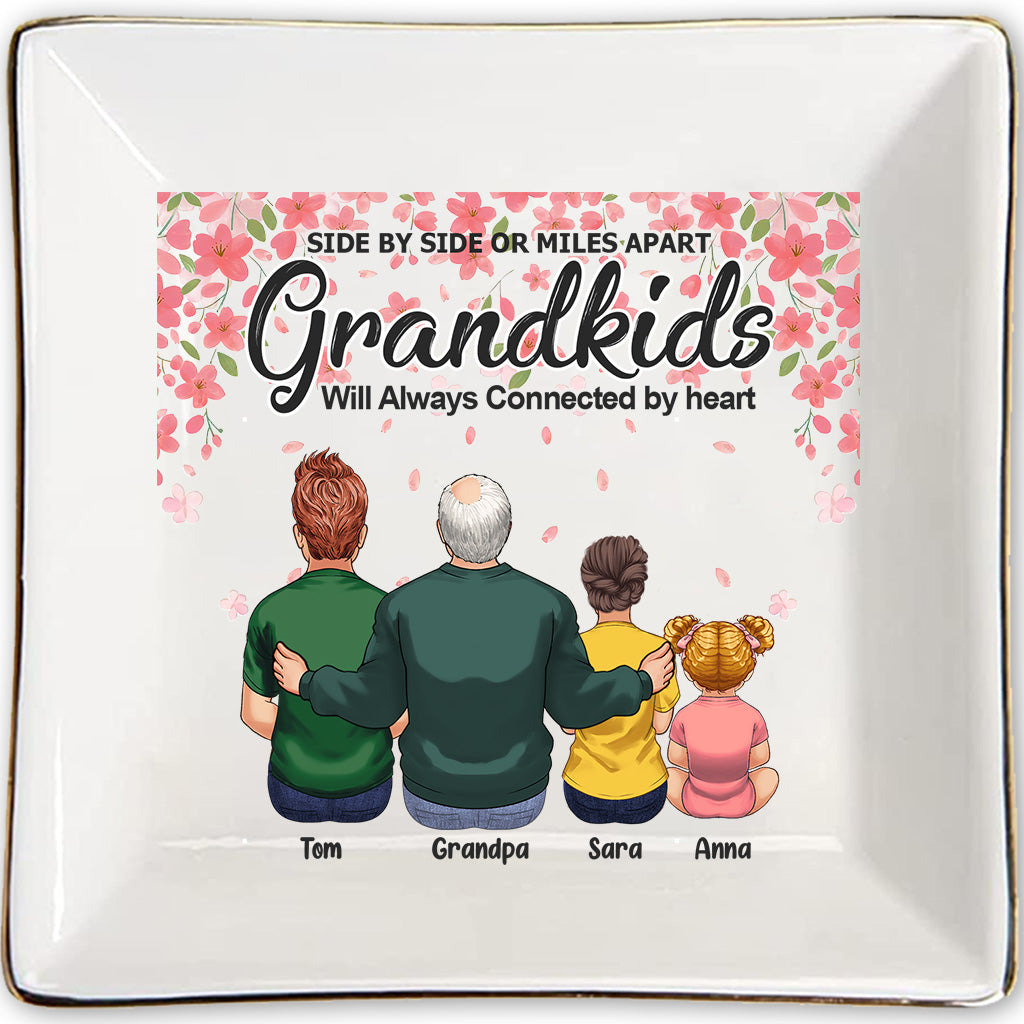 Side By Side - Gift for grandma, grandpa - Personalized Jewelry Dish