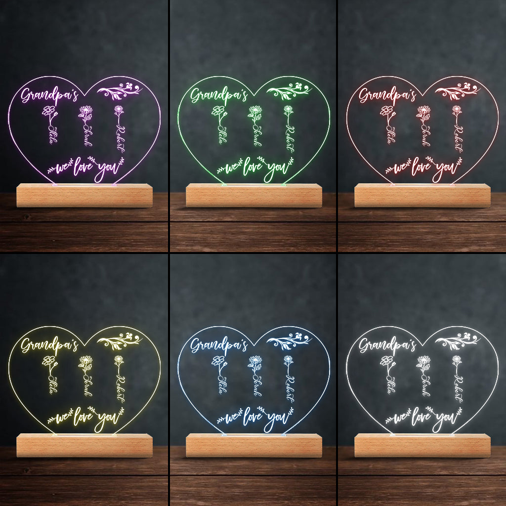Mom’s Garden - Gift for grandma, mom, aunt, grandpa - Personalized Shaped Plaque Light Base