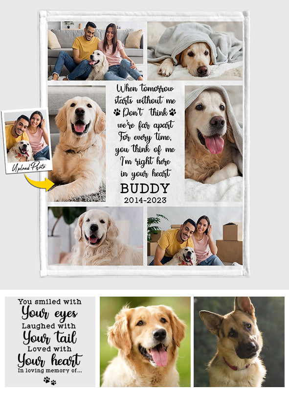 Je suis tout près de ton cœur - Couverture personnalisée pour chien