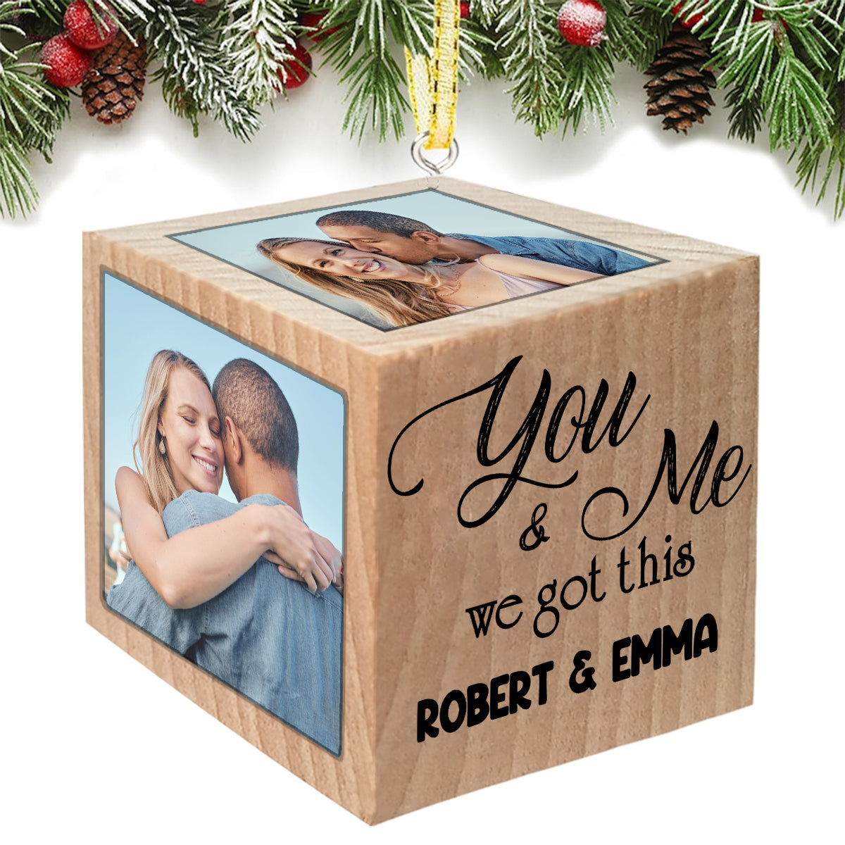 You And Me We Got This Block Ornament - gift for girlfriend, boyfriend, husband, wife - Personalized Block Ornament