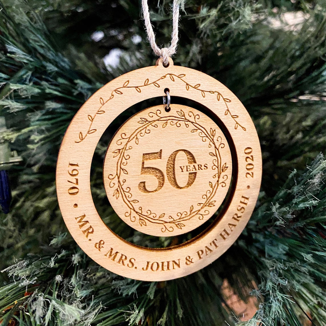 Happy Anniversary - gift for girlfriend, boyfriend - Personalized 2 Piece Wooden Ornament