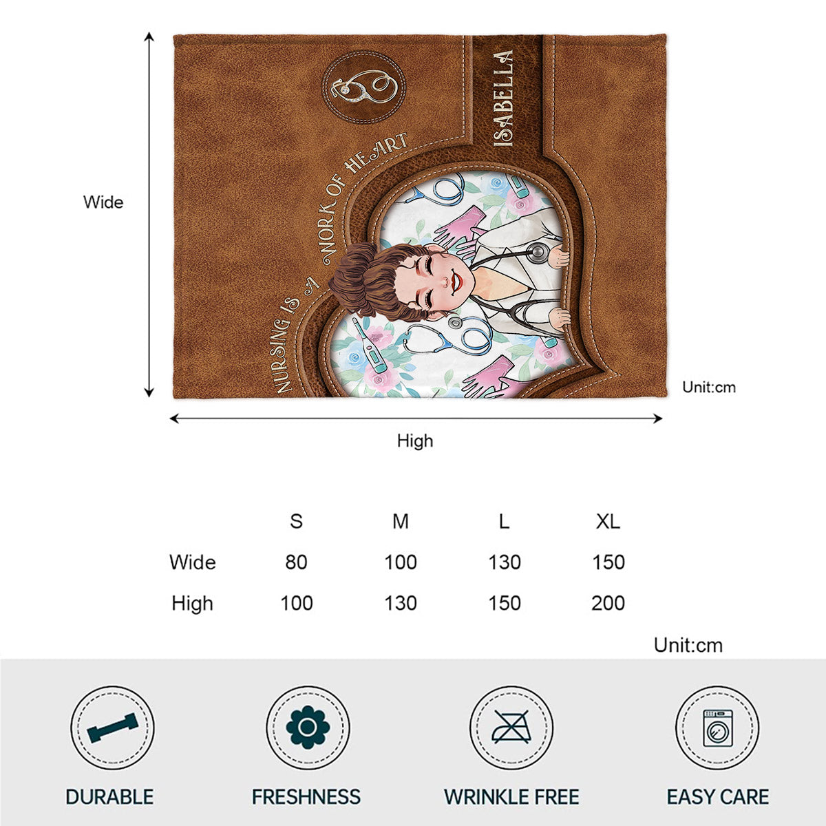 Nursing Is A Work Of Heart - Personalized Nurse Blanket