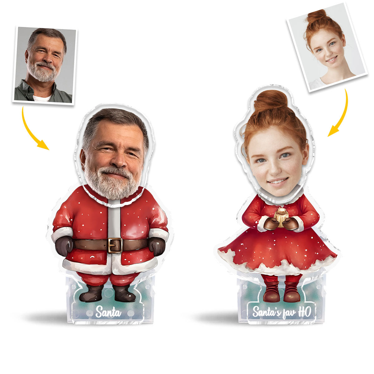 Santa And Santa's Favorite Ho - gift for husband, wife, boyfriend, girlfriend - Personalized Custom Shaking Head