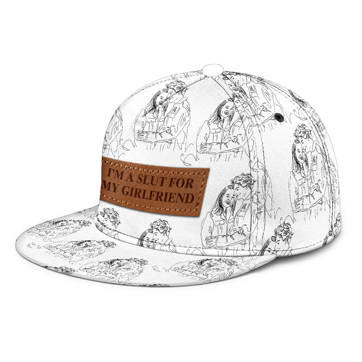 Custom Couple Line Drawing - Boyfriend and Girlfriend gift for boyfriend - Personalized Snapback