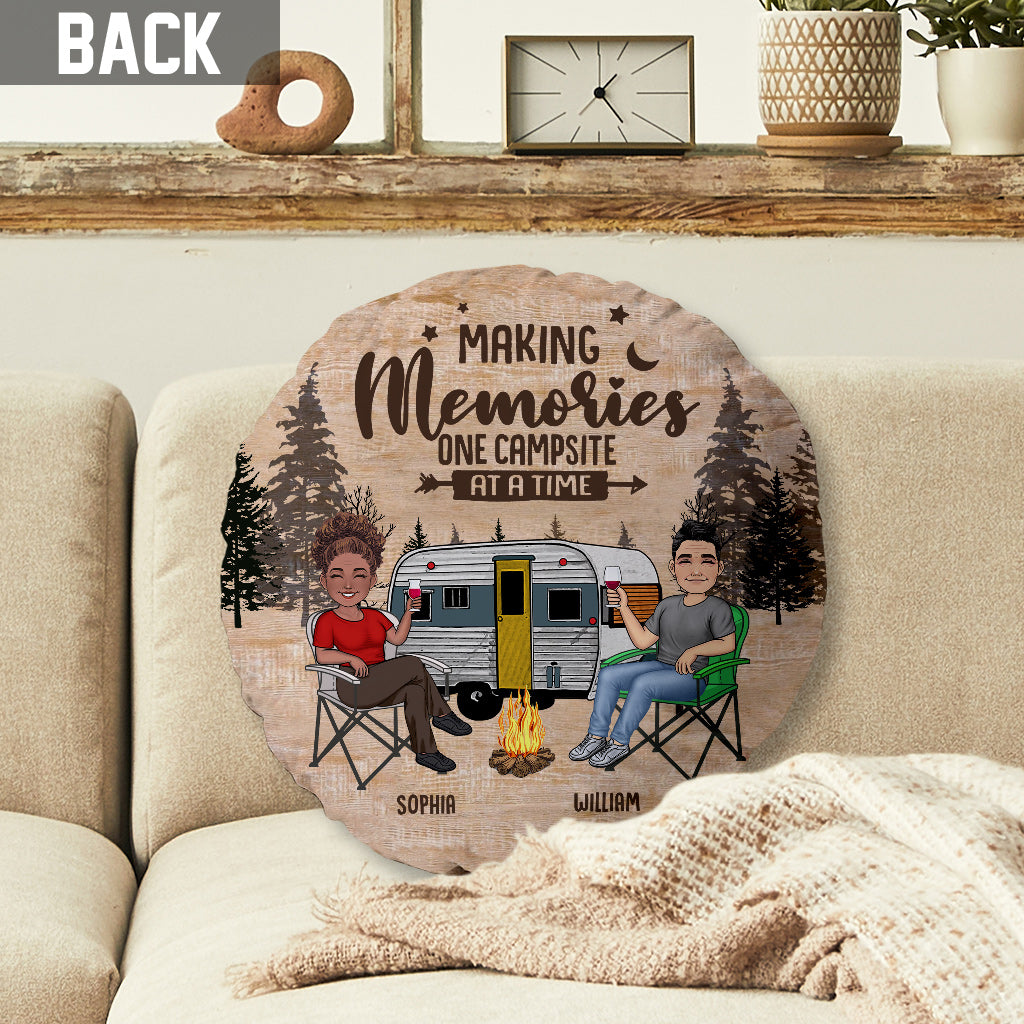 Happy Camper - Camping gift for husband, wife, boyfriend, boyfriend - Personalized Shaped Pillow