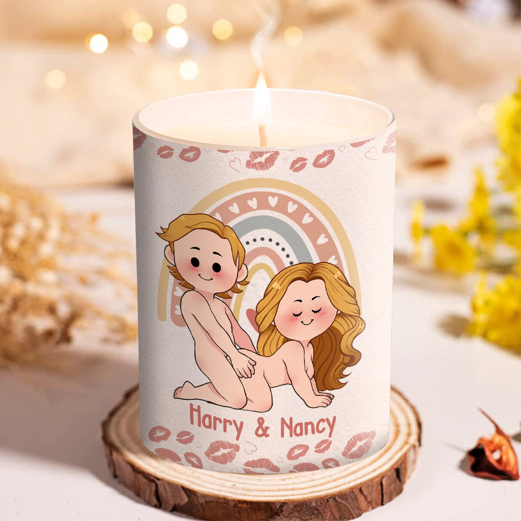 Welcome To The Poundtown Inappropriate Adult - Personalized Couple Candle With Wooden Lid
