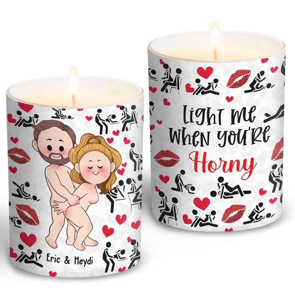 When This Candle Is Lit - Personalized Couple Candle With Wooden Lid