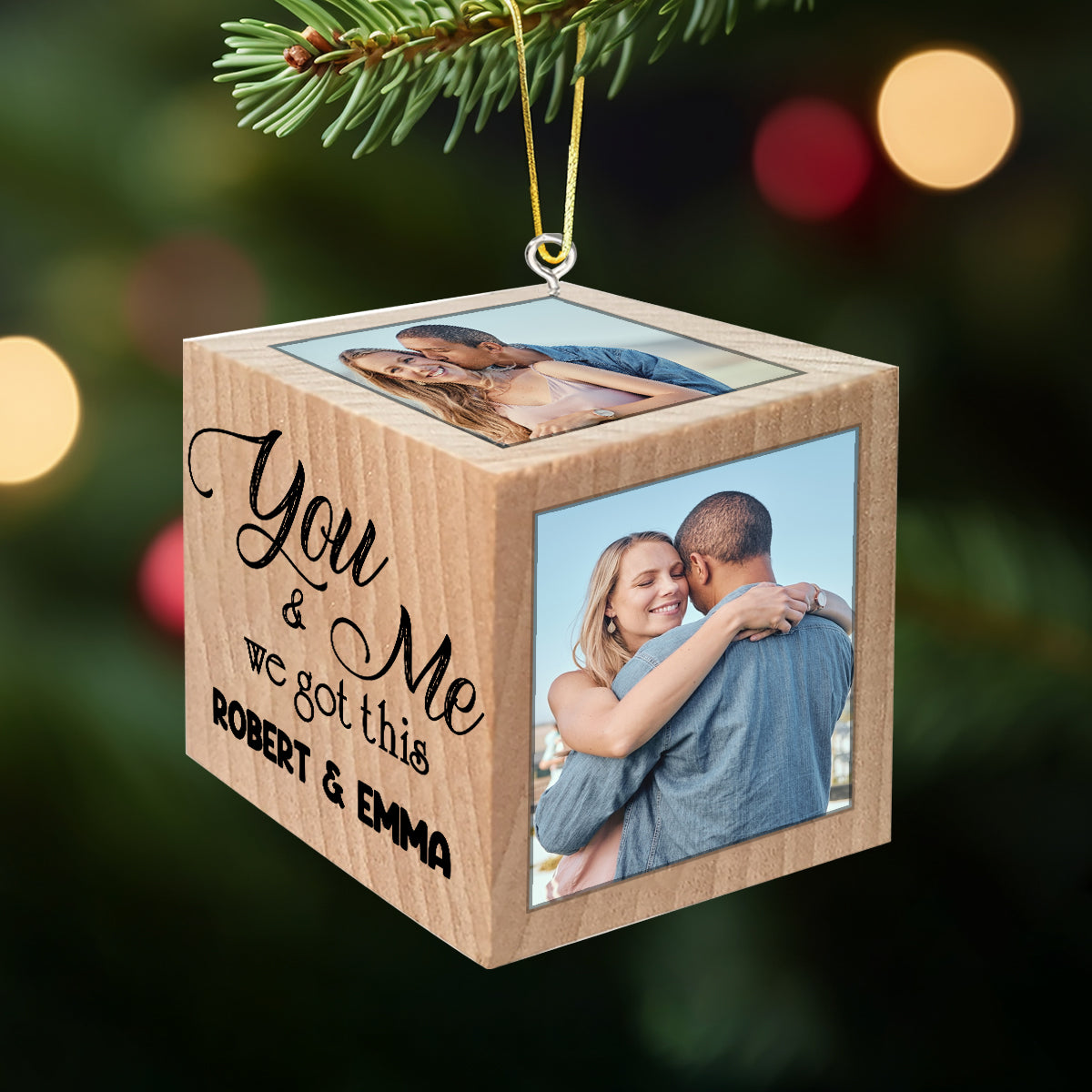 You And Me We Got This Block Ornament - gift for girlfriend, boyfriend, husband, wife - Personalized Block Ornament