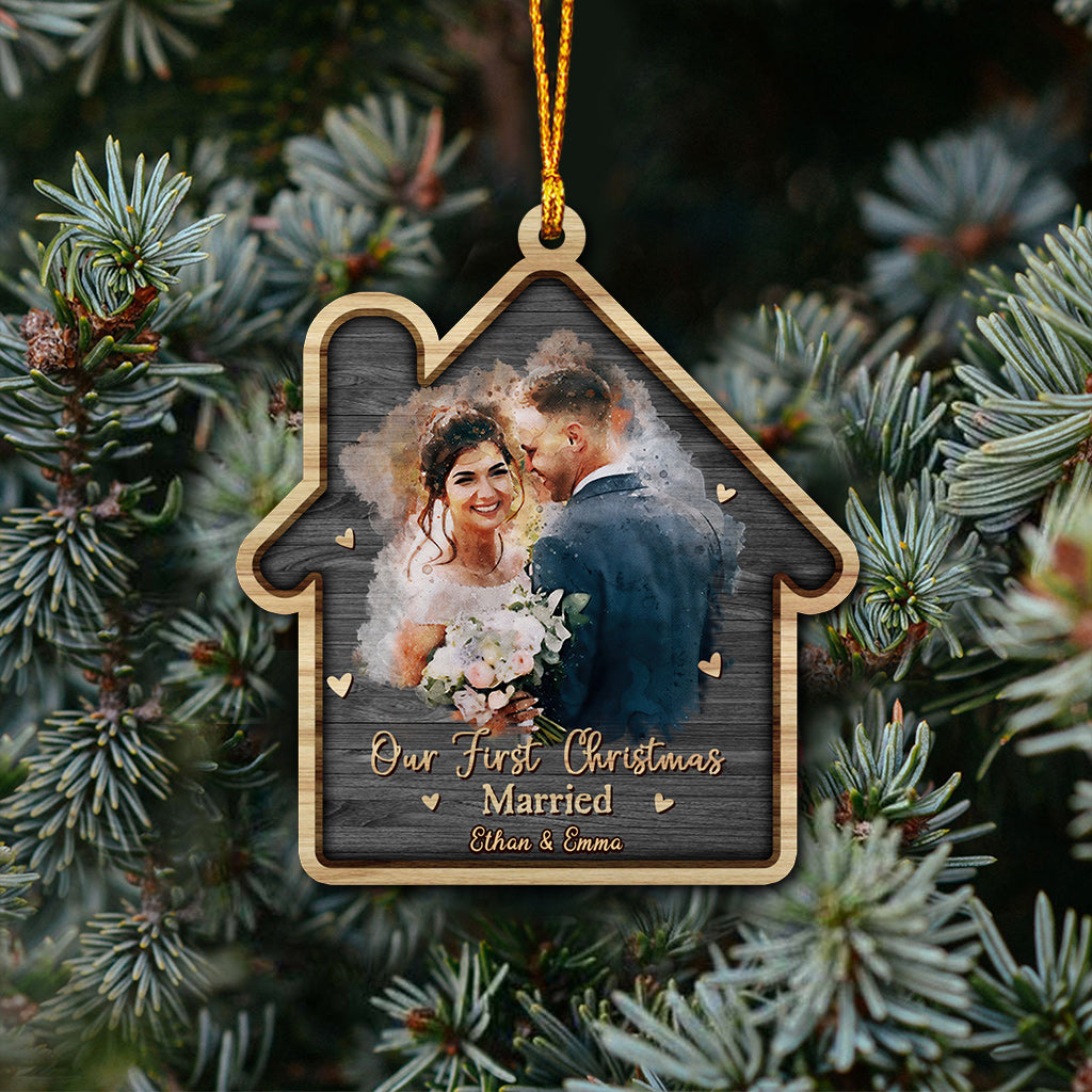 Our First Christmas - Personalized Husband And Wife Ornament