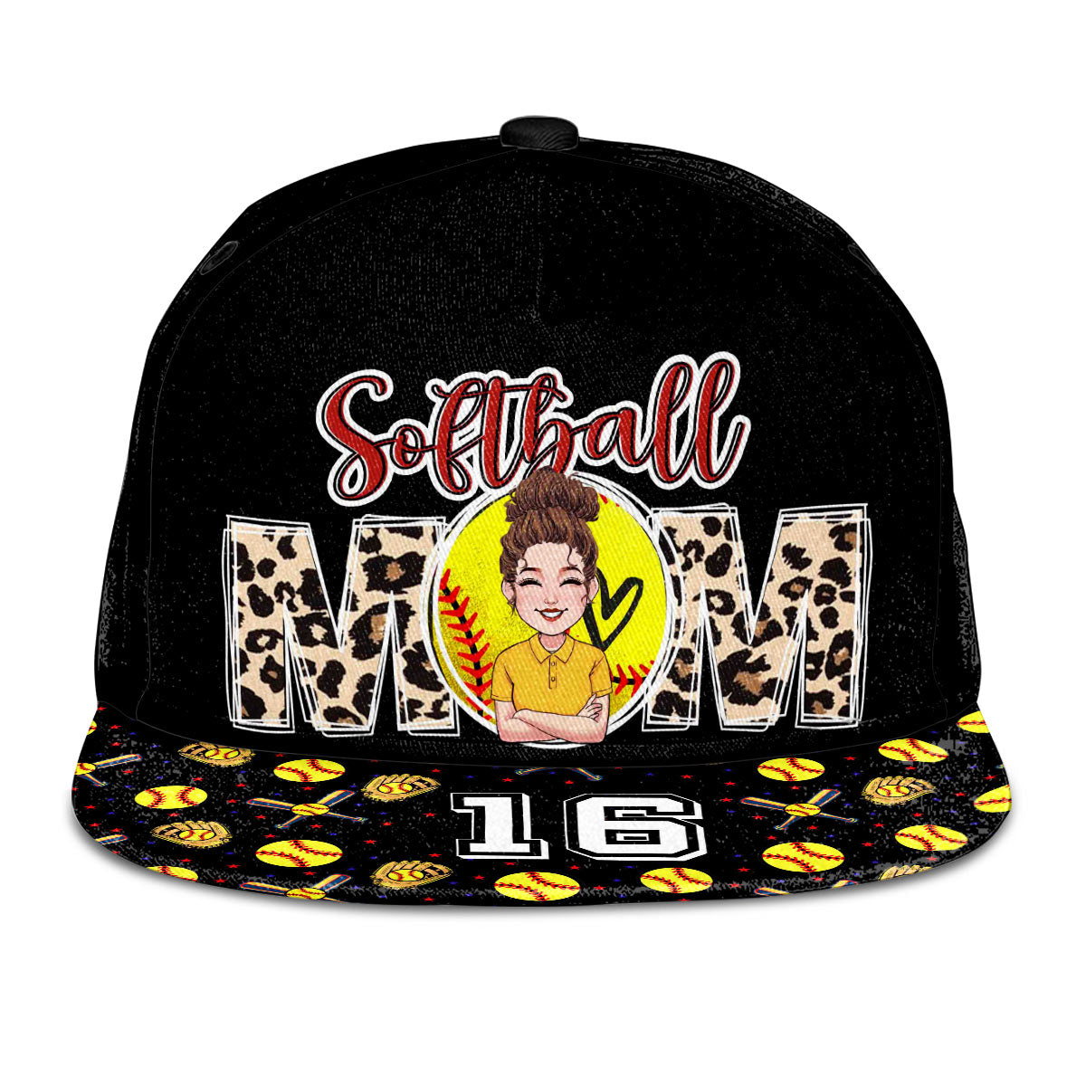 Softball Mom - Personalized Softball Snapback