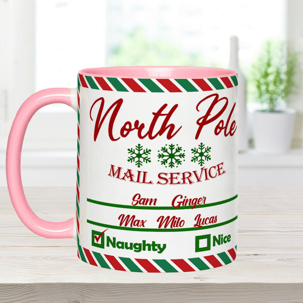 North Pole Mail Service - Personalized Dog Accent Mug
