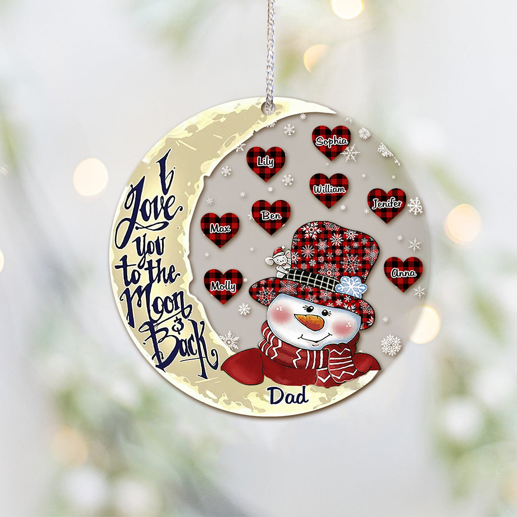 I Love You To The Moon - Gift for grandma, grandpa, mom, dad - Personalized Ornament