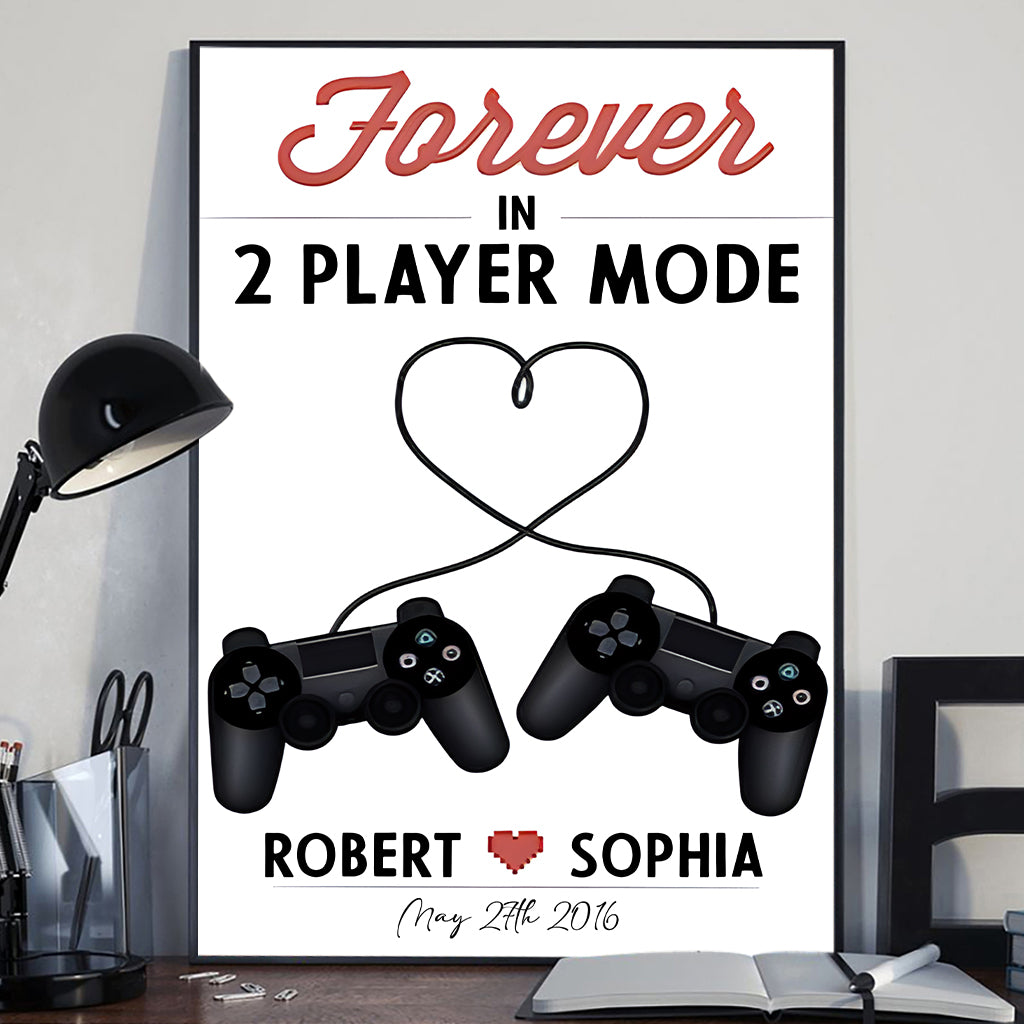 2 Player Mode - Personalized Video Game Canvas And Poster