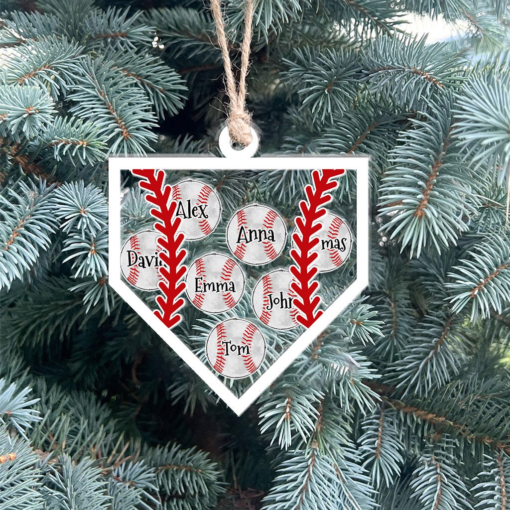 Baseball Team - Personalized Baseball 3 Layered Shaker Ornament