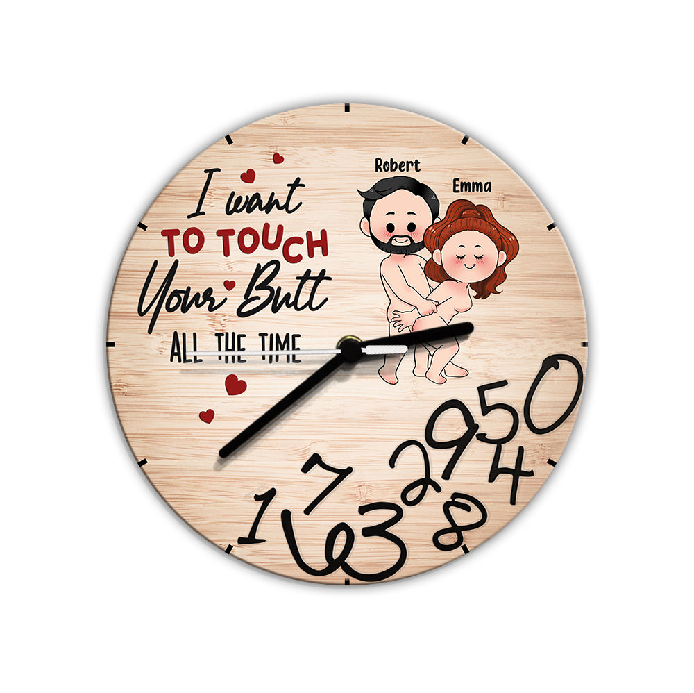 I Want To Touch - Personalized Couple Wall Clock