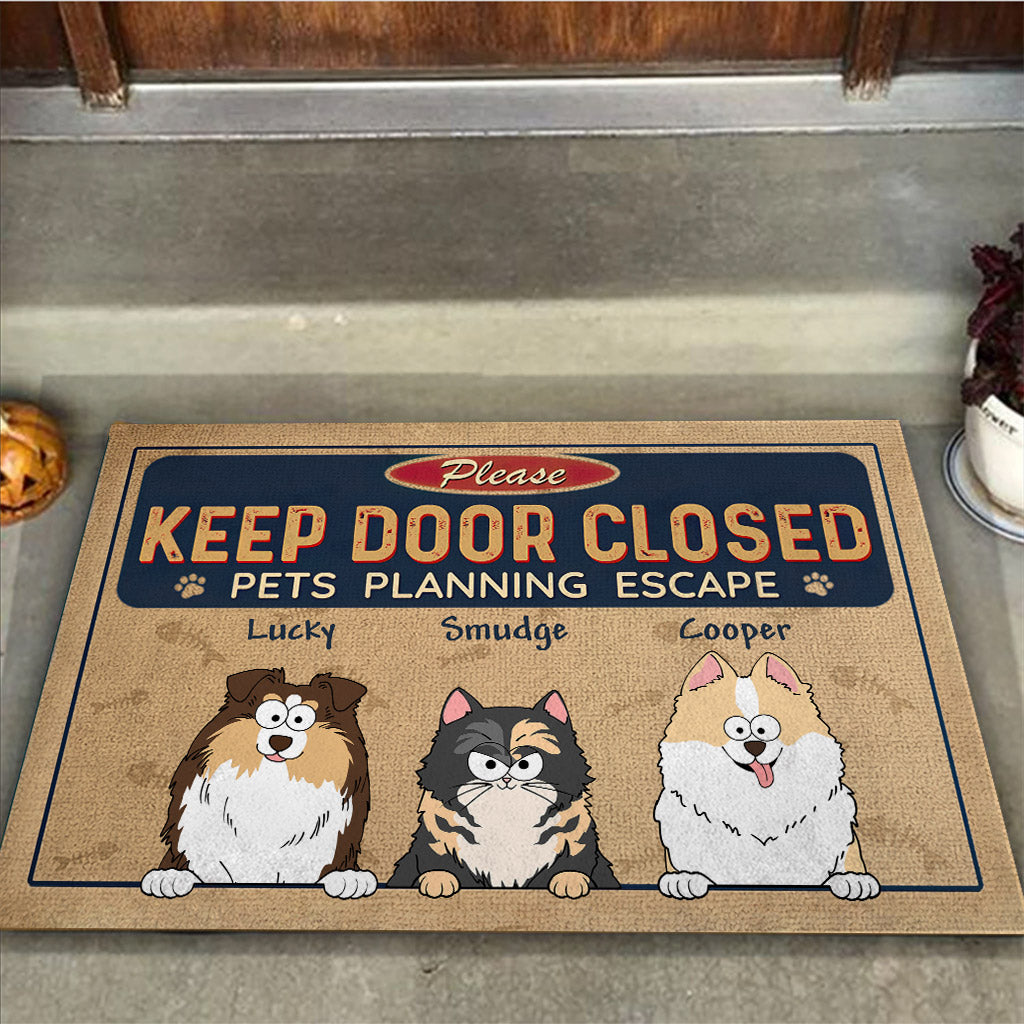 Don't Let Them Out - Personalized Dog Doormat
