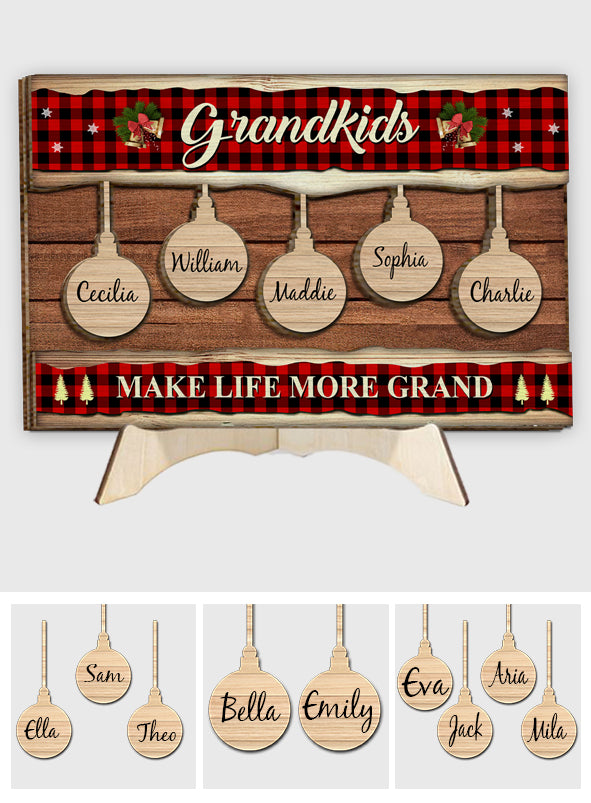 Enkelkinder machen das Leben schöner – Personalisiertes 2-lagiges Holzschild „Oma“ / Holzplakette