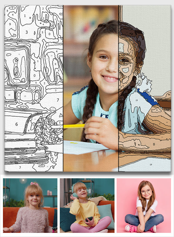 Individuelles Foto – Personalisiertes Malen-nach-Zahlen-Set für Kinder