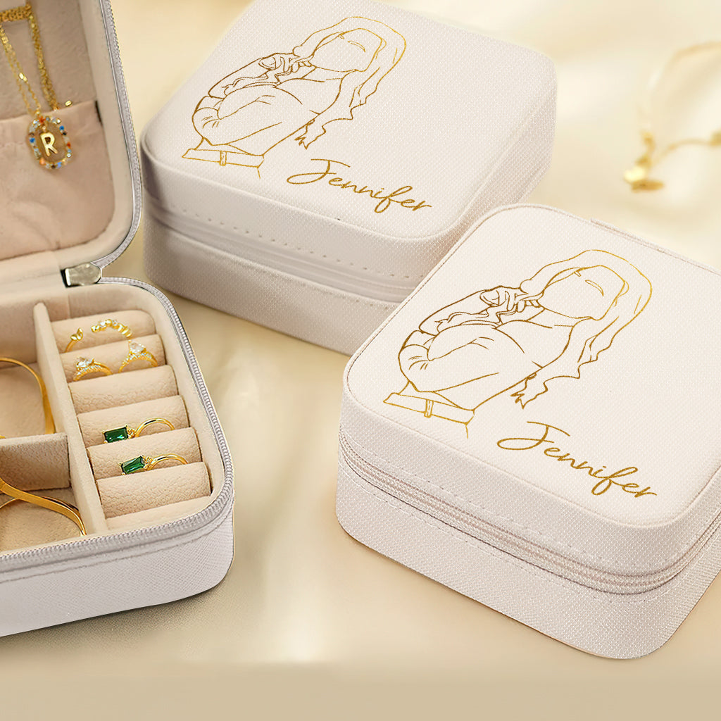 Custom Line Drawing - gift for grandma, mom, aunt, daughter, sister, granddaughter, wife, girlfriend - Personalized Jewelry Box