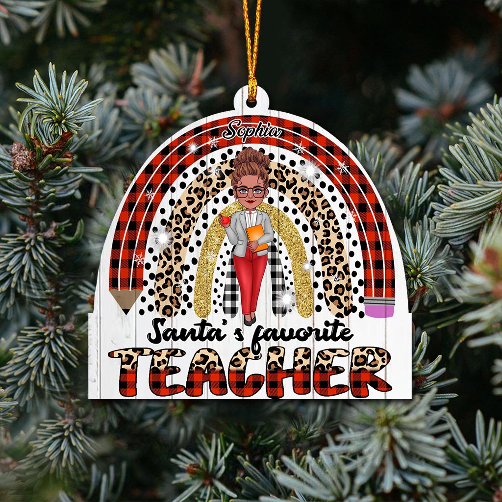 Santa's Favorite Teacher - Personalized Teacher Ornament