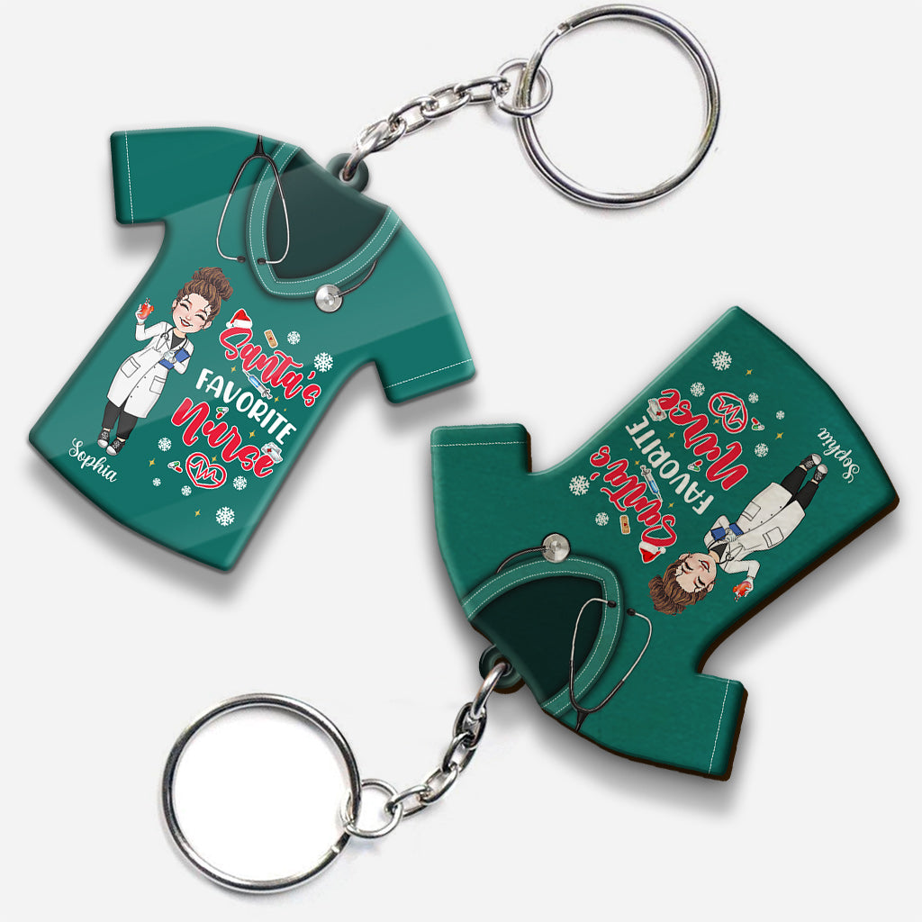 Santa's Favorite Nurse - Personalized Nurse Keychain