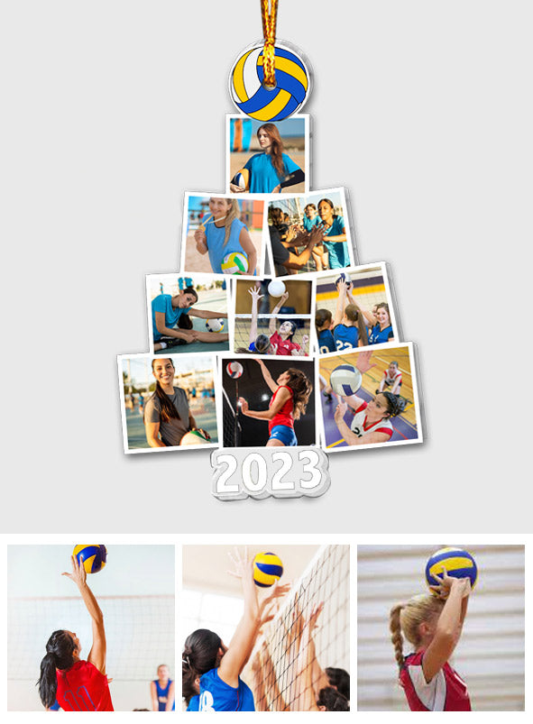 Merry Christmas - Personalized Volleyball Transparent Ornament