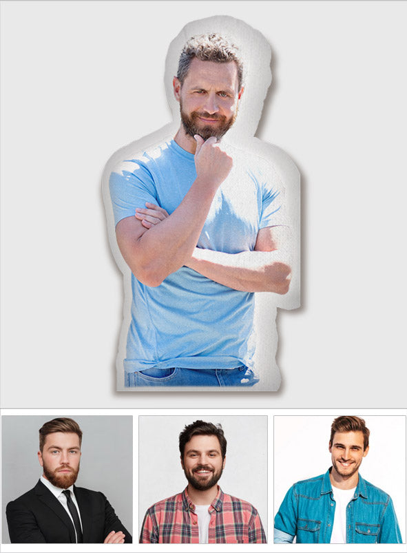 Personalisiertes Kissen in Onkelform mit Fotomotiv