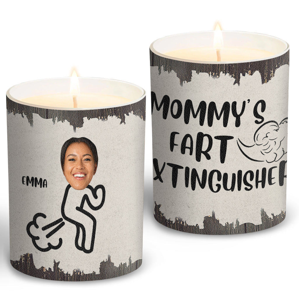 Fart Extinguisher - Gift for dad, grandma, grandpa, mom, uncle, aunt, son, daughter, brother, sister, granddaughter, grandson, husband, wife, boyfriend, girlfriend, friend - Personalized Candle With Wooden Lid