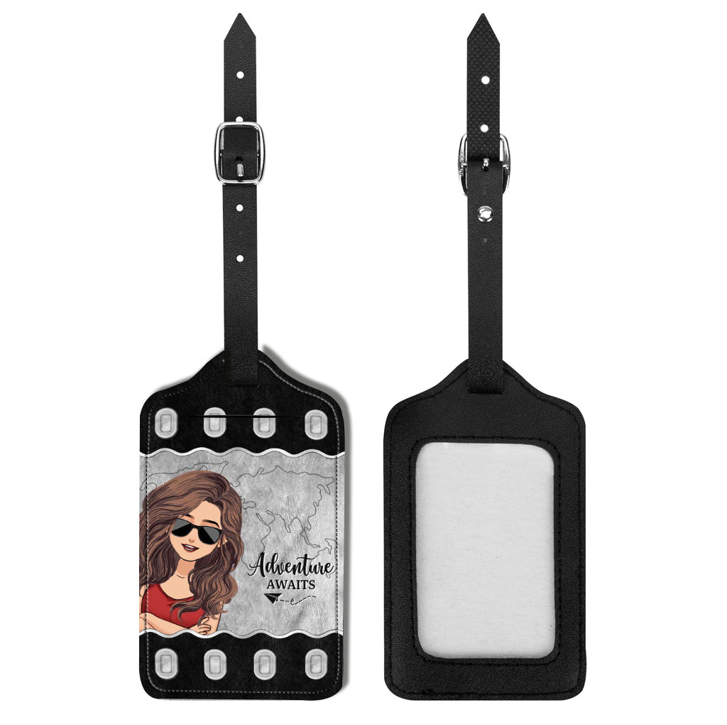 It's Time For New Adventure - Travelling gift for mom, daughter, granddaughter, wife, girlfriend, friend - Personalized Leather Luggage Tag