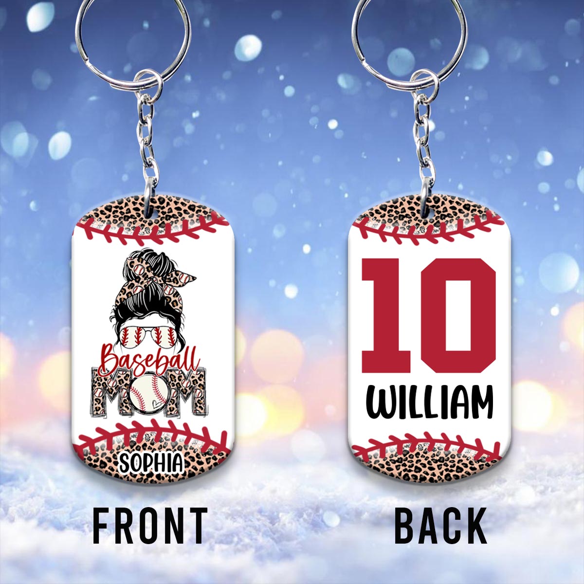 Baseball Mom - Personalized Baseball Keychain