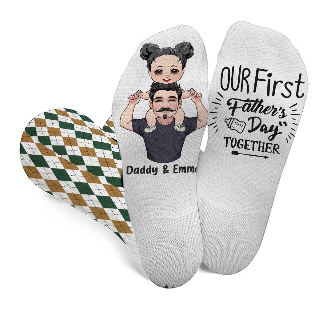 Our First Father's Day Together - Personalized Father Socks