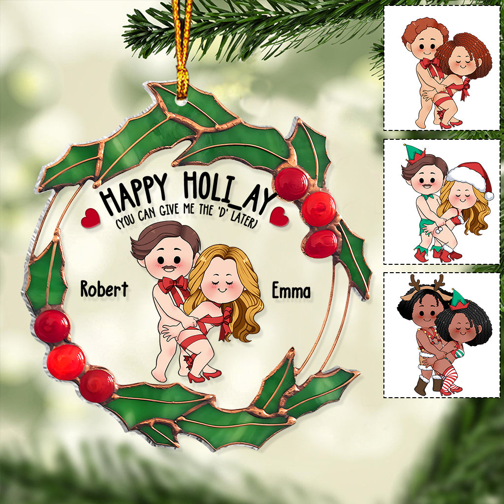 Happy Holiday - gift for husband, boyfriend - Personalized Transparent Ornament