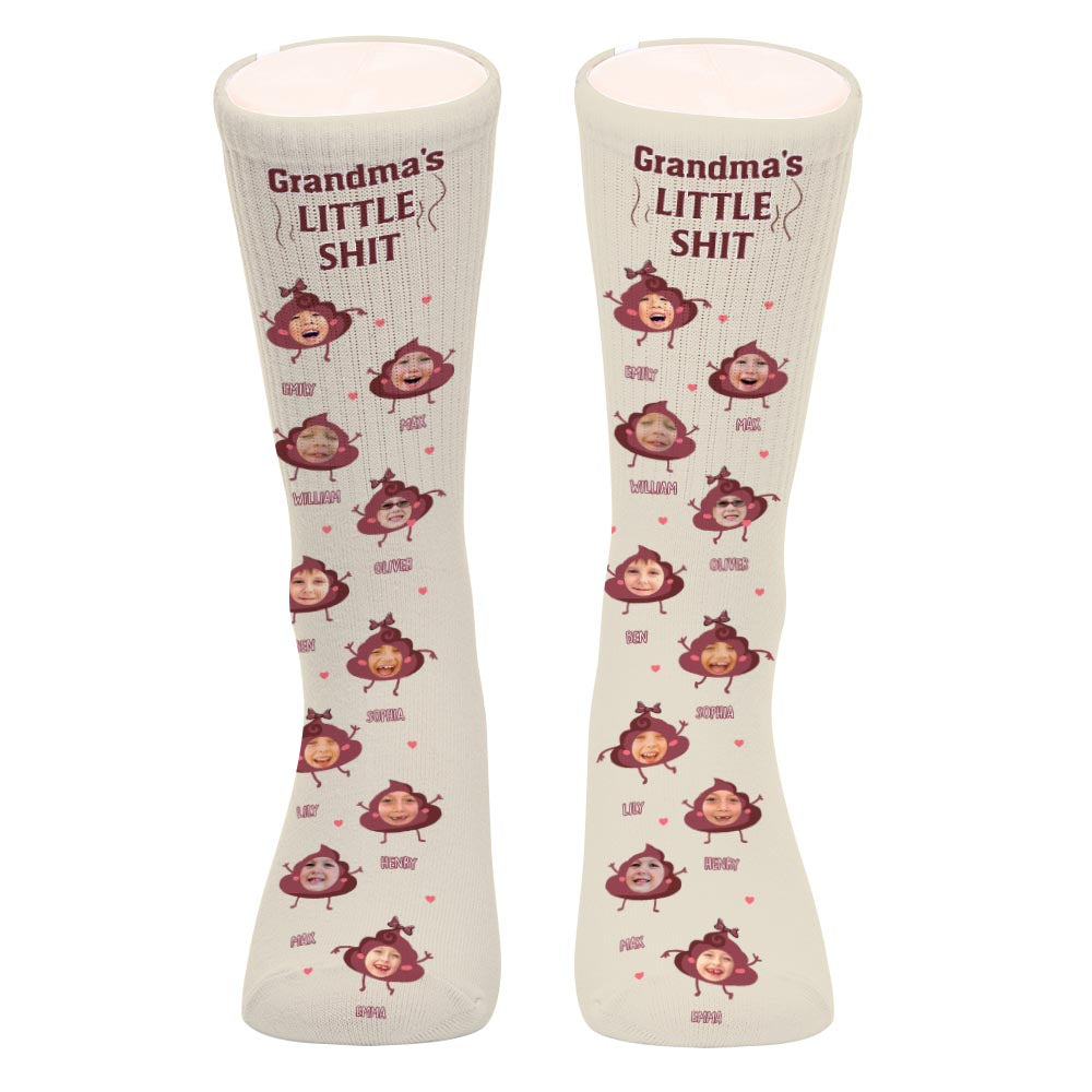 Daddy Little Shits - Gift for dad, grandma, grandpa, mom, uncle, aunt, brother, sister - Personalized Socks
