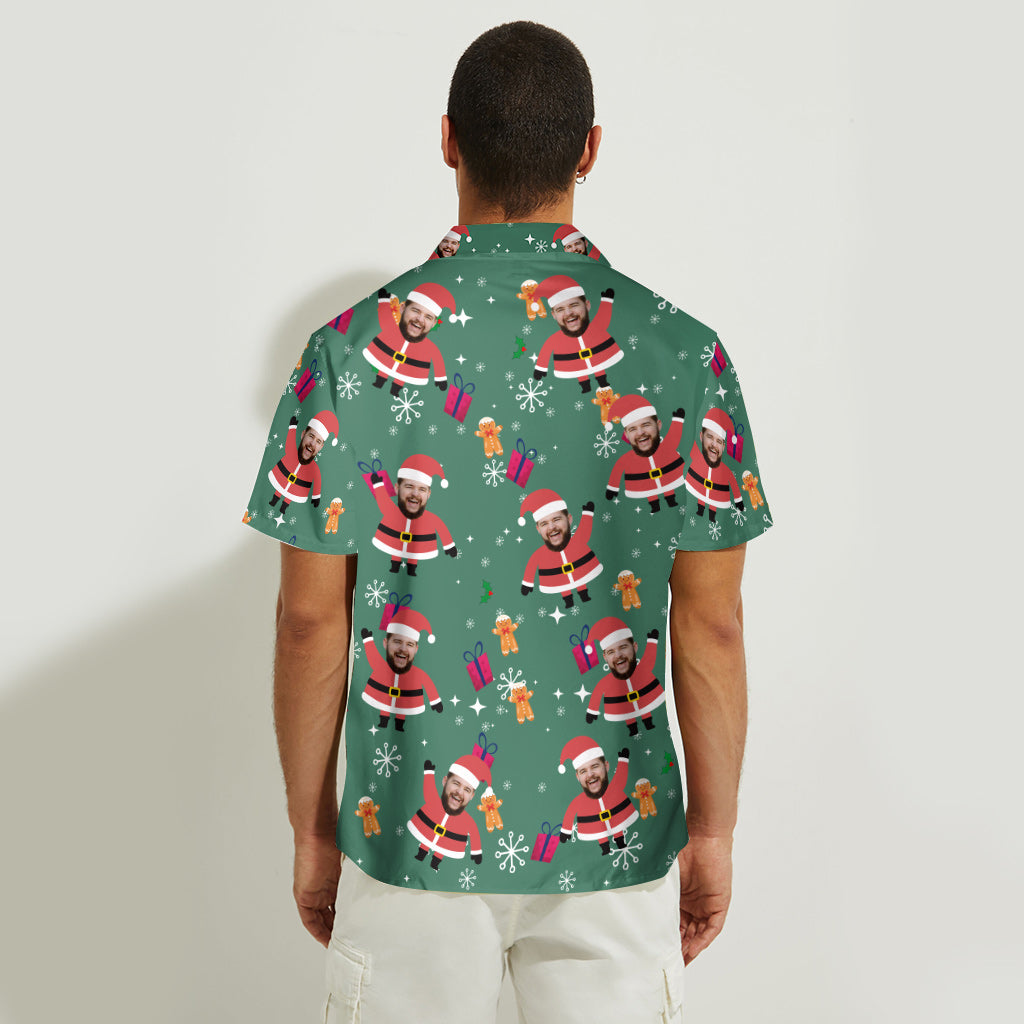 Custom Face Christmas Santa - Personalized Hawaiian Shirt