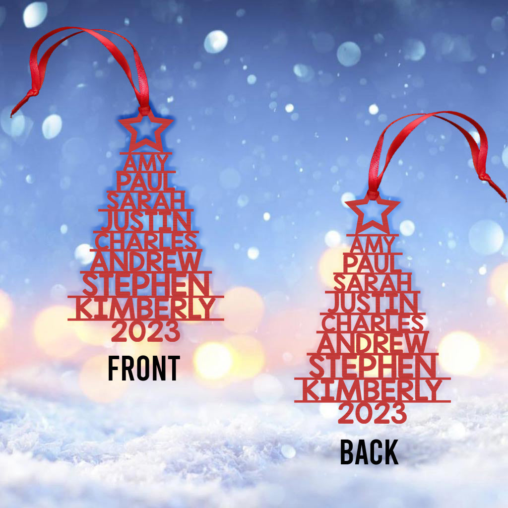 Custom Name Christmas Tree - Personalized Family Ornament