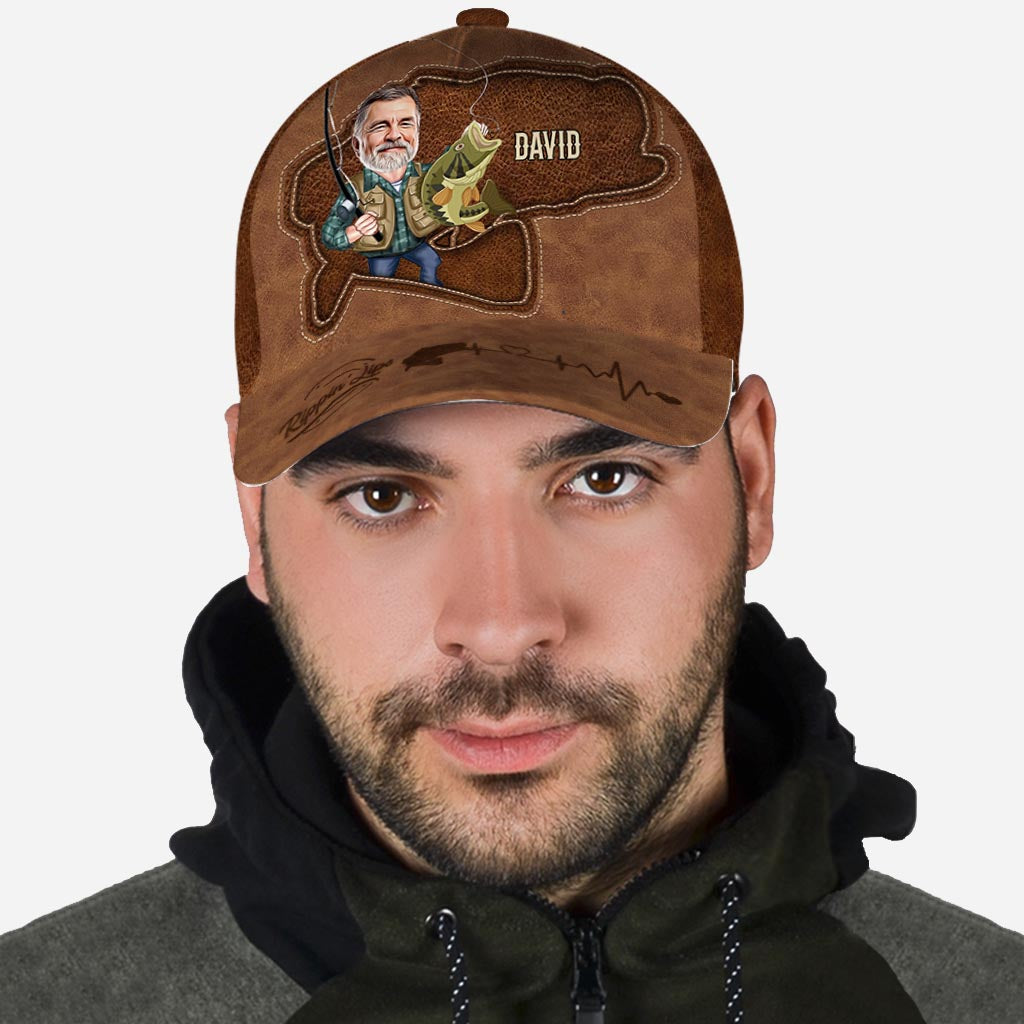 Photo Inserted Funny Fishing Rippin' Lips - Personalized Fishing Classic Cap