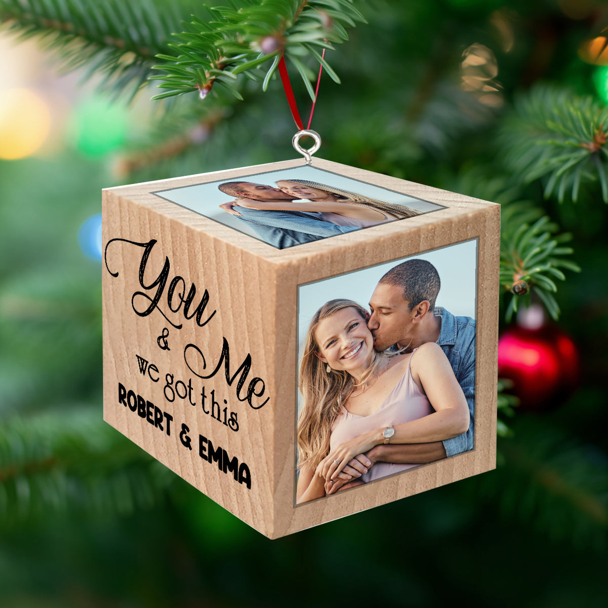 You And Me We Got This Block Ornament - gift for girlfriend, boyfriend, husband, wife - Personalized Block Ornament