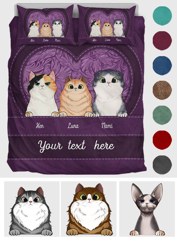 Katzen in meinem Herzen – Personalisiertes Katzenbettwäsche-Set