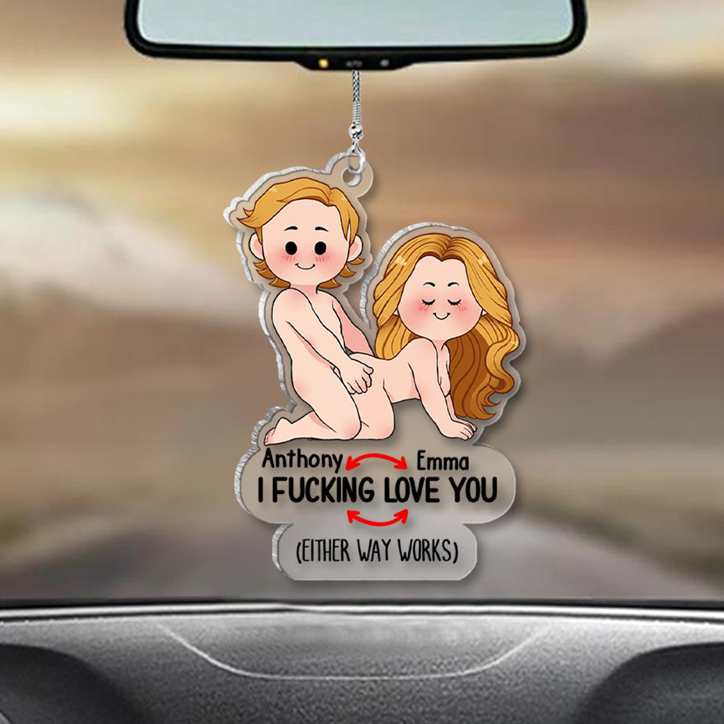 I Love You - gift for husband, wife, boyfriend, girlfriend - Personalized Transparent Car Ornament