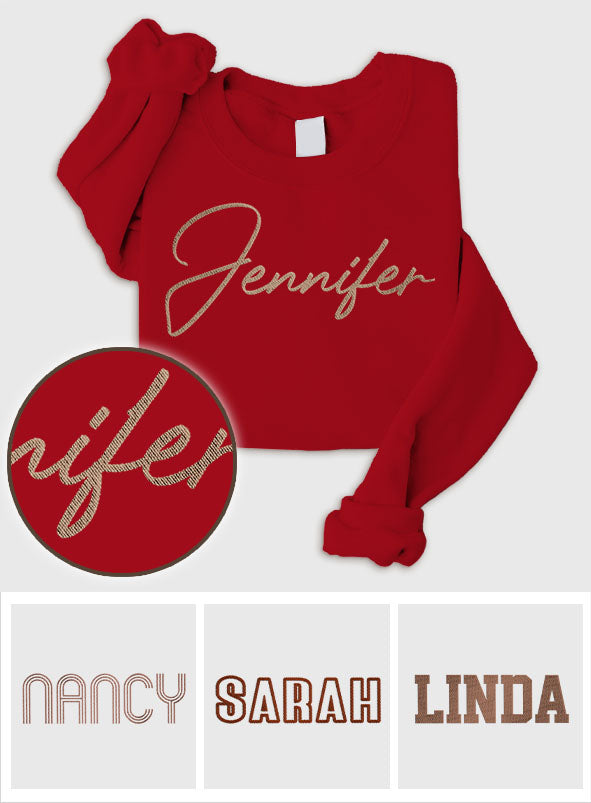 Personalisierter, bestickter Pullover für Tante mit individuellem Namen