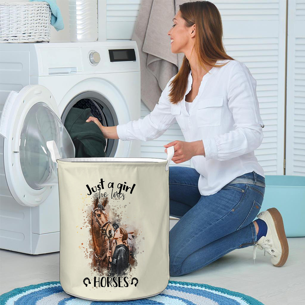 Just A Girl Who Loves Horses - Personalized Horse Storage Basket