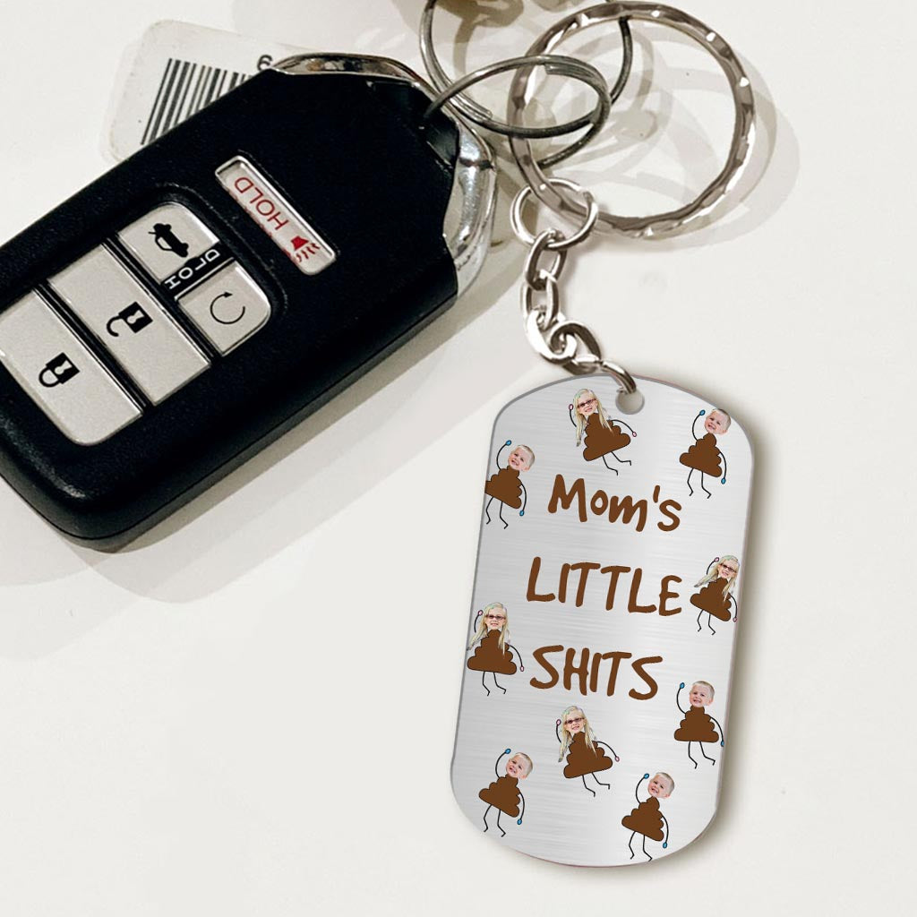 Dad's Little Cuties - Gift for dad, grandpa, mom, uncle, aunt, grandma - Personalized Stainless Steel Keychain