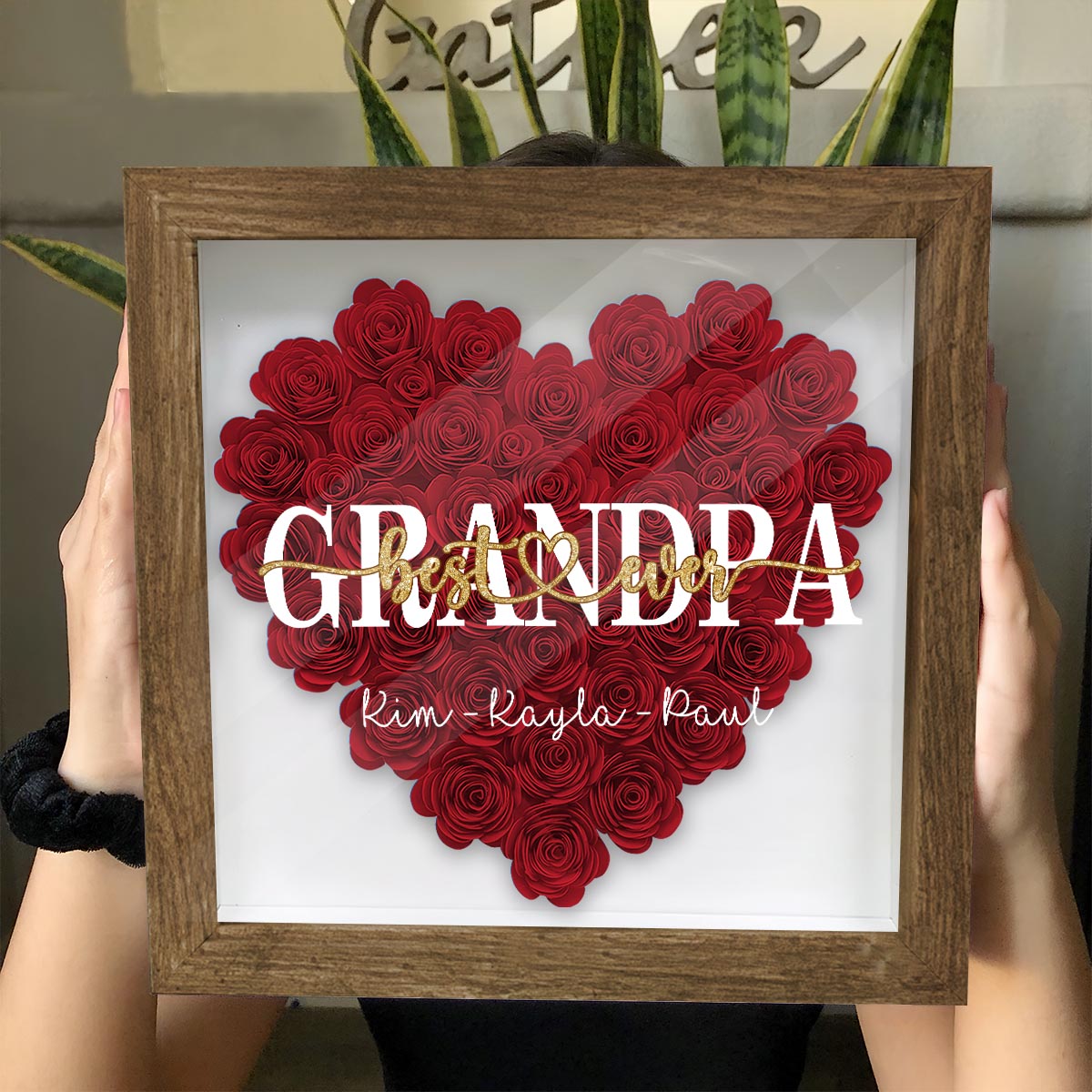 Best Mommy Ever - Gift for mom, grandma, grandpa, dad, aunt, sister - Personalized Flower Shadow Box