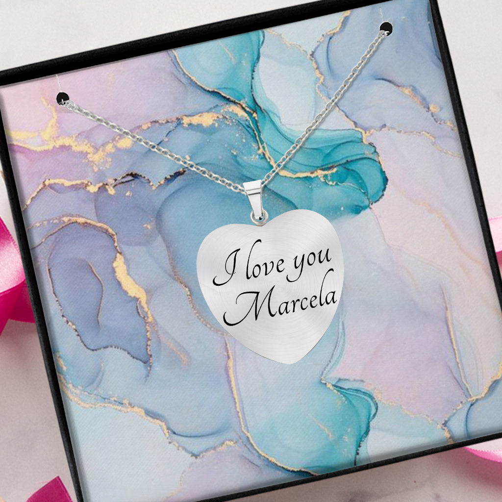 Thank You Mum - Gift for mom, grandma, wife, girlfriend, daughter - Personalized Heart Pendant Necklace