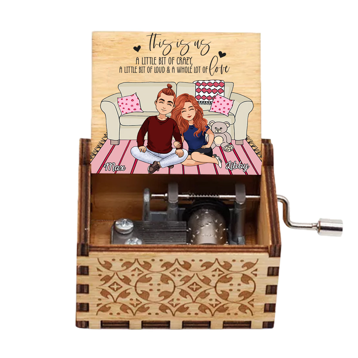 And So Together They Built A Life They Loved - Couple gift for husband, wife, boyfriend, girlfriend - Personalized Hand Crank Music Box